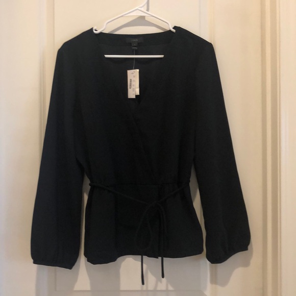 JCrew Faux-wrap Top in Drapey Crepe - NWT - Picture 1 of 3
